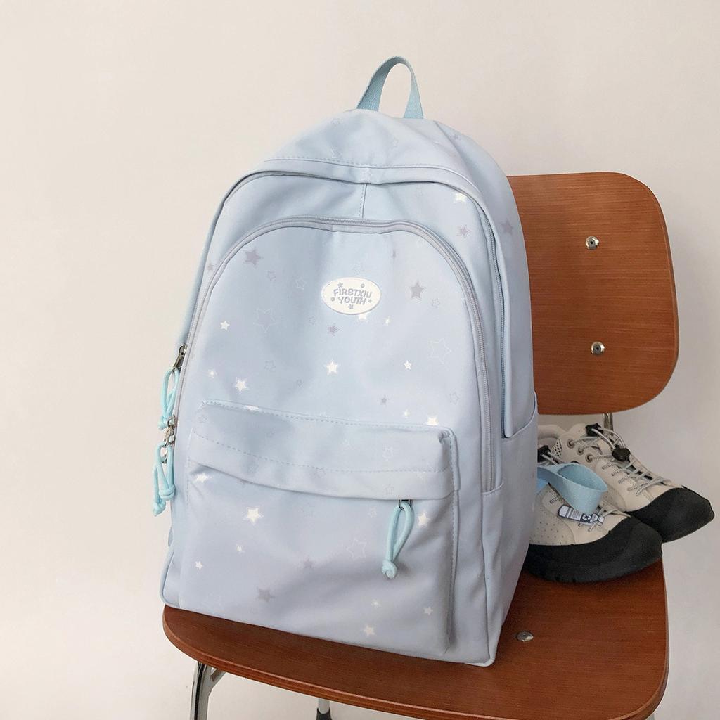 Schoolbag Korean Ins Wind Star Print Backpack Multi-color Fresh Student Schoolbag Large Capacity Lightweight Campus Backpack