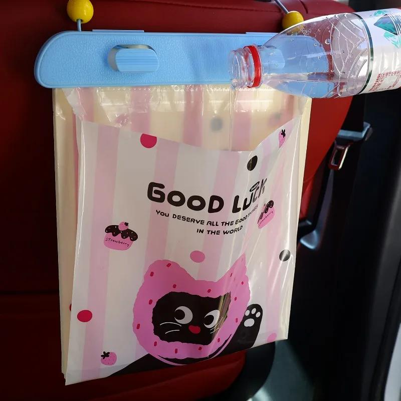 Waterproof Hanging Auto Garbage Can Bin for Car Seat Travel Vehicle Storage Organizer for Road Trip Car Trash Bag Leakproof