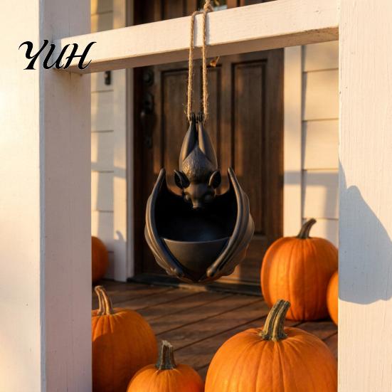 Unique Plant Vessel for Vines Hanging Bat Pot, Gothic Planter Flowers & Vines, Black Large Water Storage Flower Pot Decor, Garden Balcony Patio Window