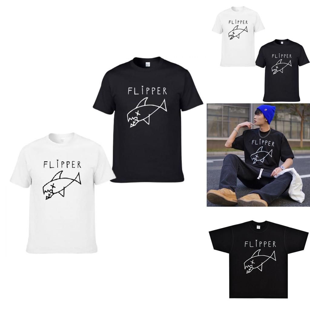 Rock Style Short Sleeve T-shirt For Men And Women Comfortable Loose Fit White Design