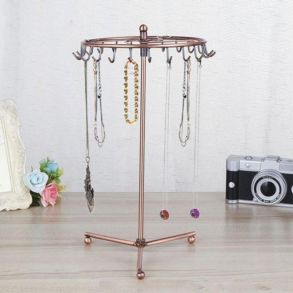 Metal Rotating Jewelry Stand 2Colors Earrings Display Rack New Jewelry Hanging Shelf  Home Goods