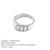 EManco Bread Pattern Ring Stainless Steel Jewelry Twist Personalized Couple Rings Women's Jewelry