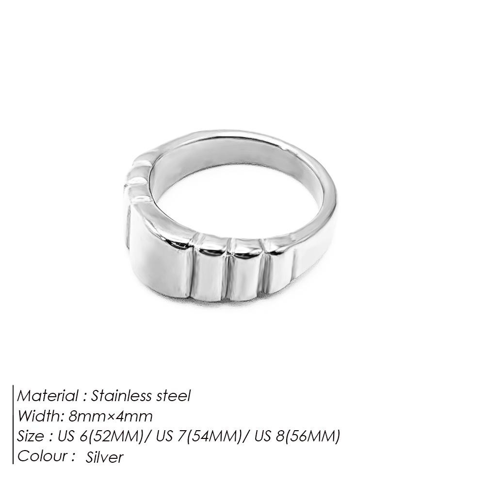 EManco Bread Pattern Ring Stainless Steel Jewelry Twist Personalized Couple Rings Women's Jewelry
