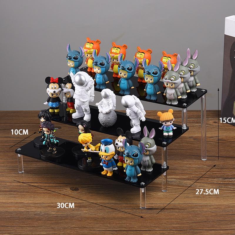 Clear Acrylic Tiered Display Stand for Figurines, Dolls & Jewelry