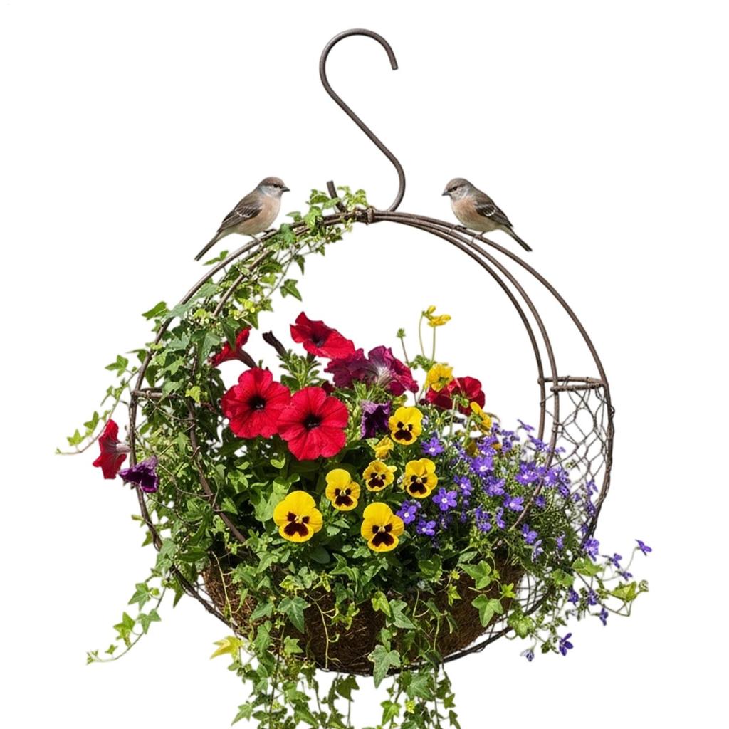 Bird Nesting Material Holder Moon Shaped Wreath Frame Wire Hummingbird Nesting Material Cage Bird's Nest Support For Home Deco