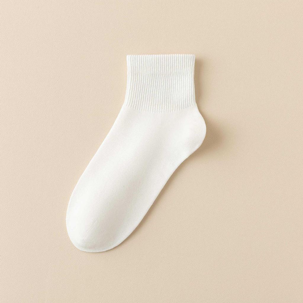 Men's Breathable Anti-Pilling Cotton Ankle Socks - Sweat-Absorbent and Solid Color with Seamless Toe