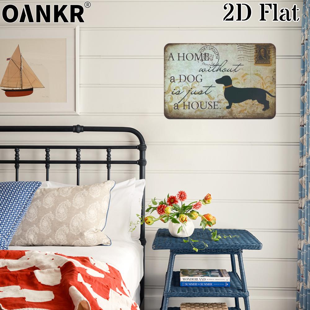Funny Animal Art Poster Metal Tin Sign Home Without Dog Is Just House Retro Metal Signs for Cave Bedroom Home Wall Decor Plaque 20x30cm(7.8x11.8inch)