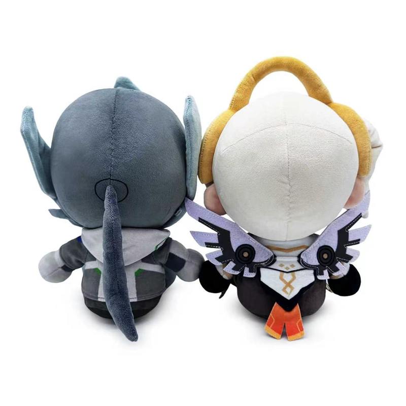 New Genji Mercy Plush Keychain 25cm Stuffed Soft Pendant Kawaii Collectible Bag Charm Plushie Birthday Halloween Gift For Gamers