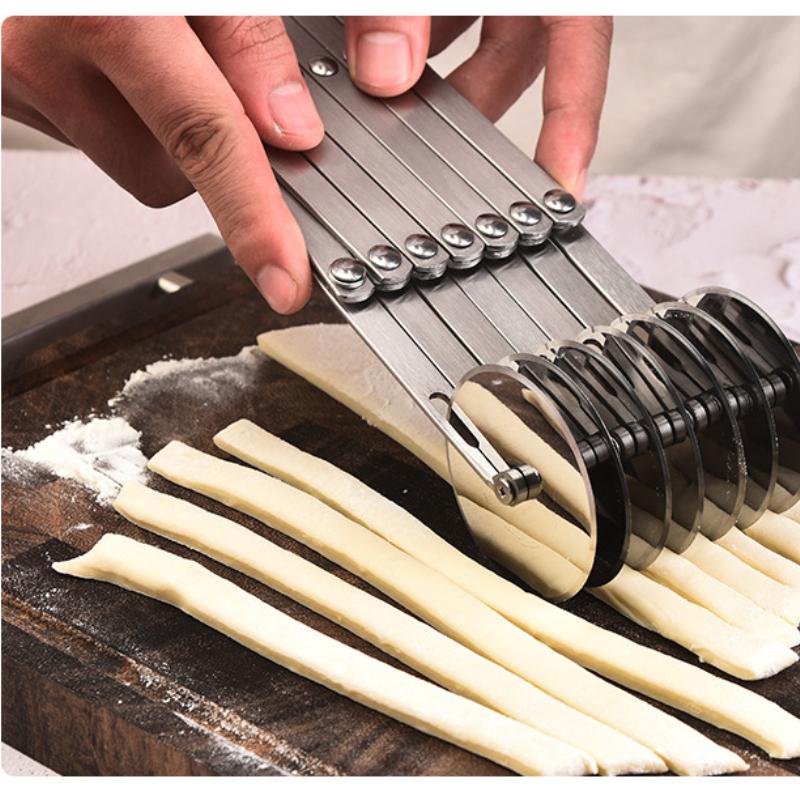 Stainless Steel Multifunctional Retractable Multi-wheel Roller Knife Fried Dough Stick Pizza Cake Maker Slicing Knife