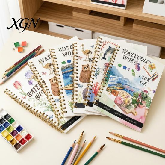 Creative Color Matching Practice Book Watercolor Coloring Book, Clean And Bright Patterns Design, Thick Art Supplies for Kids Painting Paper