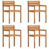 5 Piece Outdoor Dining Set Made of Solid Acacia Wood