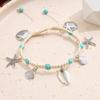 New Ankle Chain, Shell, Small Starfish, Turtle, Rice Bead, Irregular Turquoise Bead, Seaside Vacation Style Foot Accessory