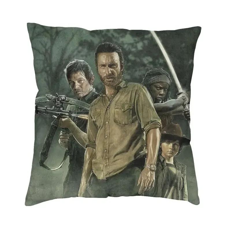Nordic Style The Walking Dead Cushion Covers 45x45cm Soft Horror Zombie TV Show Pillow for Sofa Square Pillowcase Decoration