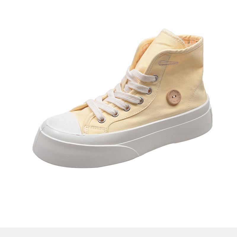 Popular One-pedal Canvas Shoes Women's 2025 New Summer Thin Breathable Board Shoes Versatile Thick-soled White Shoes