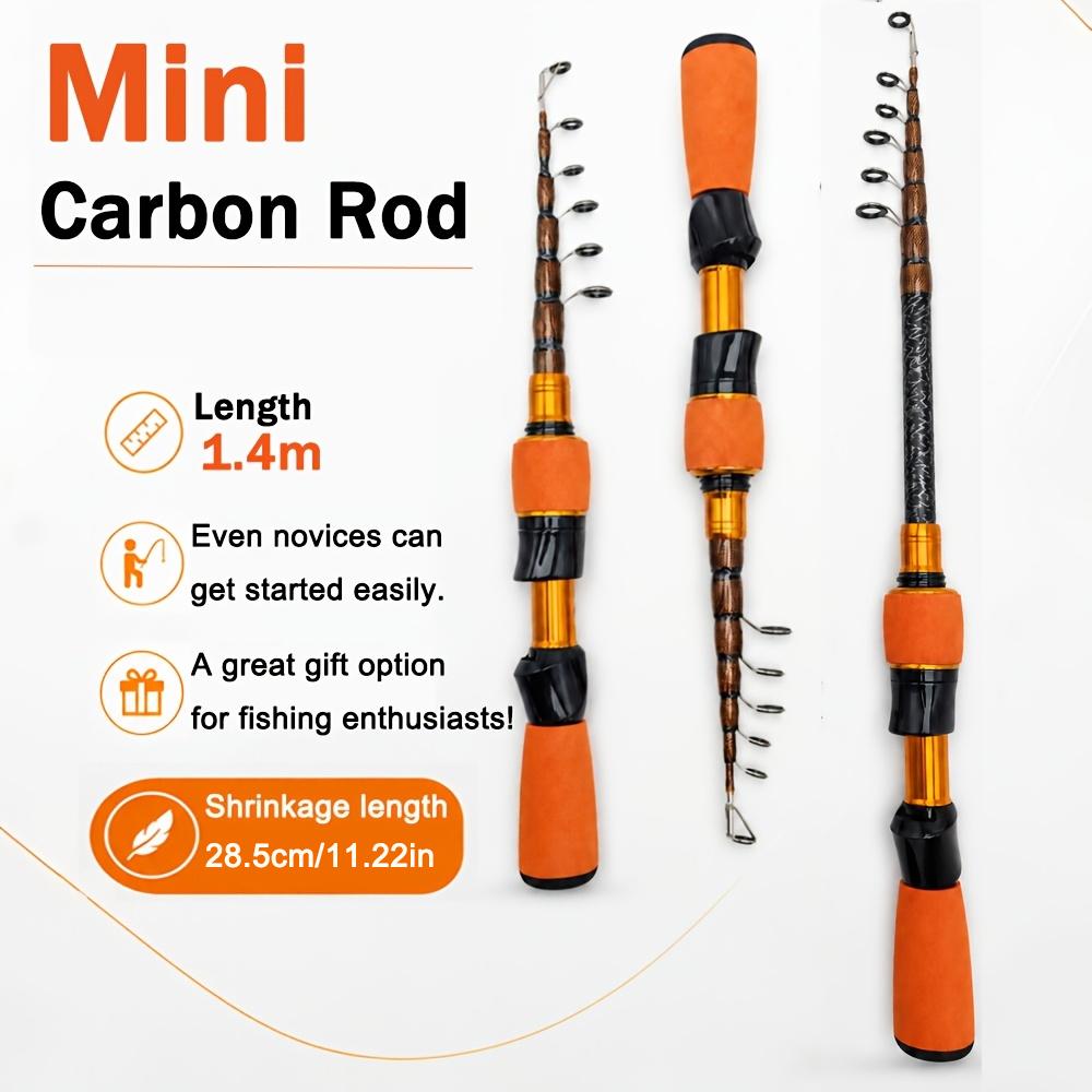 Stijlvolle Oranje Draagbare Telescopische Carbon Vaste Hengel met Comfortabel EVA Handvat voor Alle Wateren Perfect Cadeau voor Vrouwen en Meisjes