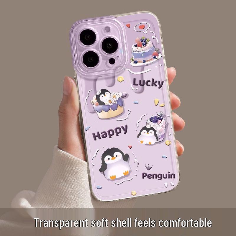 Happy Penguin Space Case: Weiche Handyhülle für iPhone Pro Max, Air, 16, 15, 14