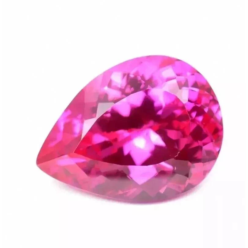 Fabulous Burmese Pinkish Red Ruby Natural Pear Cut 5-6 Ct Certified Gemstone