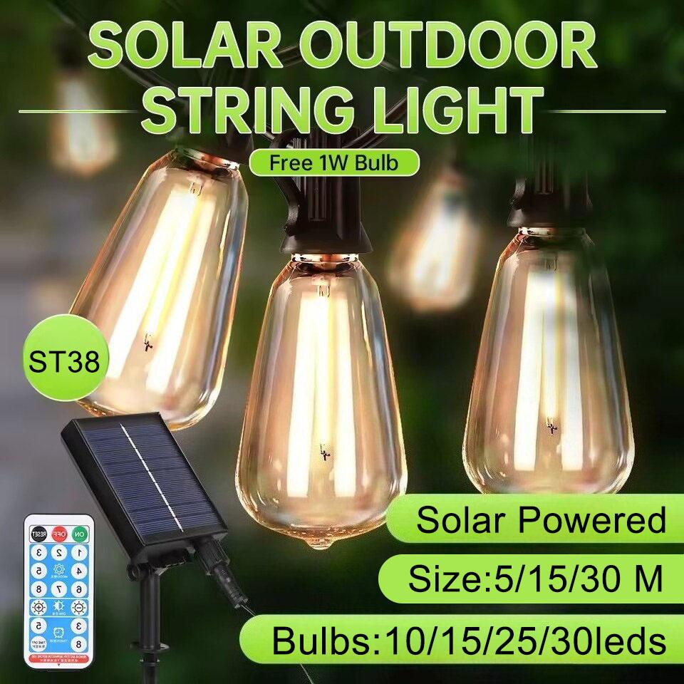 Garden Solar String Lights Led Remote Control Outdoor Lamps Waterproof Outdoor Solar Led Light For Party Camping Tent Decoration