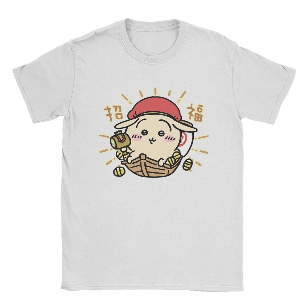 Chiikawa God Of Wealth T Shirt Men Pure Cotton Casual T-Shirts Round Neck Tee Shirt Short Sleeve Clothes Big Size