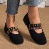 Spring Autumn 2026 Women Fashion Buckle Strap Plus Size Shoes for Women 35-43 Flats Round Toe Non-slip Shoes Zapatos De Mujer