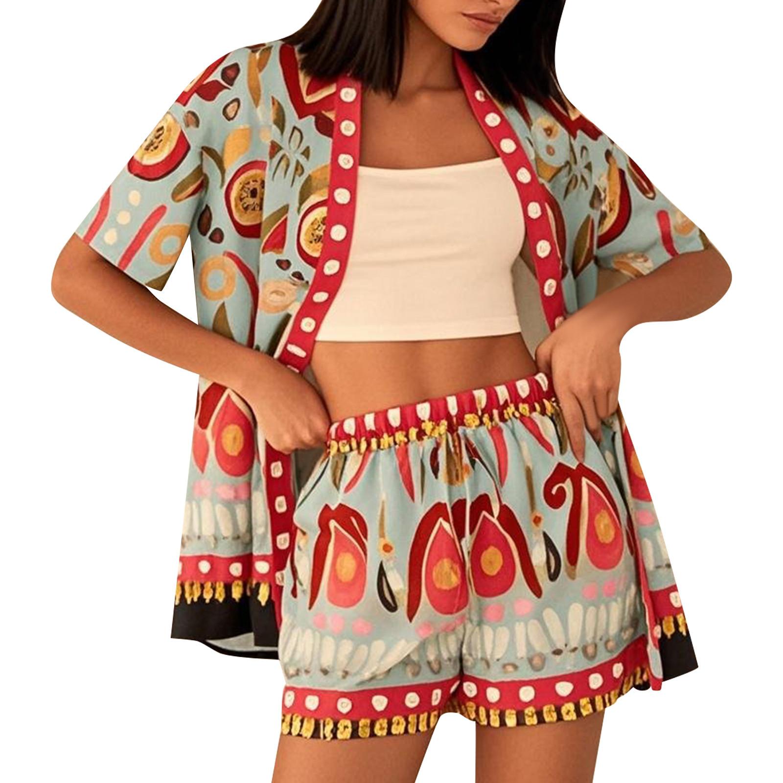 

Женские пижамы, модные двухсекционные рубашки и шорты, комплект мягкой праздничной повседневной одежды XL арбуз красный