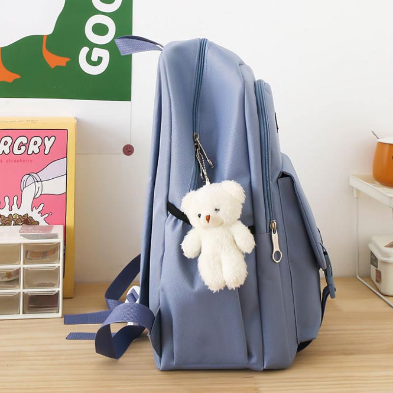 Set de 5 piezas Mochila Escolar Primer Semestre Estudiantes de Secundaria y Primaria Mochilas de Gran Capacidad Mochila Universitaria Minimalista Ligera