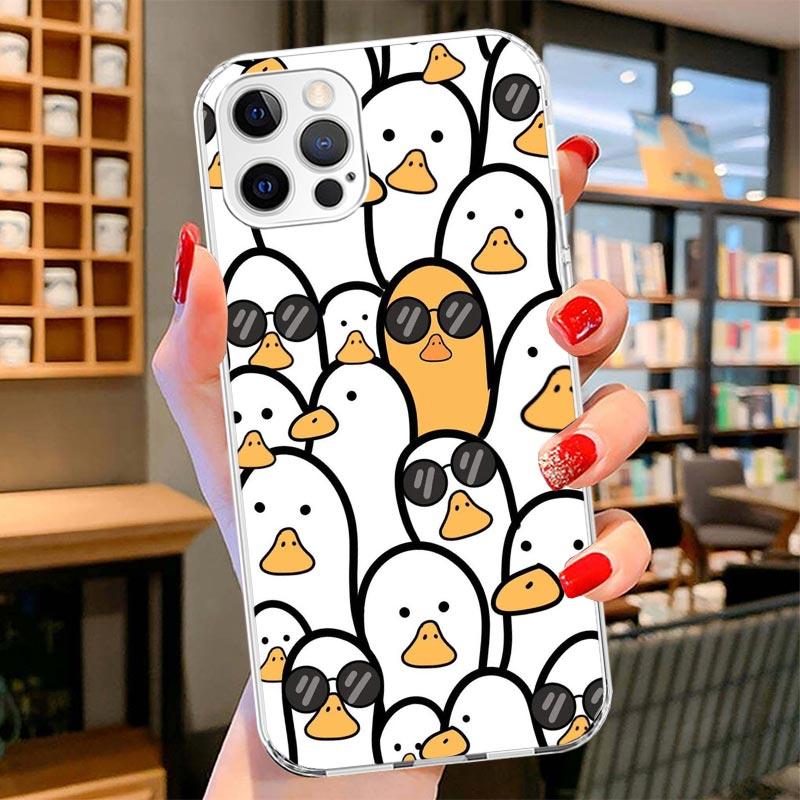 Cartoon Duck Goose Game Cover Phone Case For iPhone 16 17 Air 15 14 Pro Max 16E Phone Case 13 Mini 12 11 7 SE 8 Print Pattern Fi