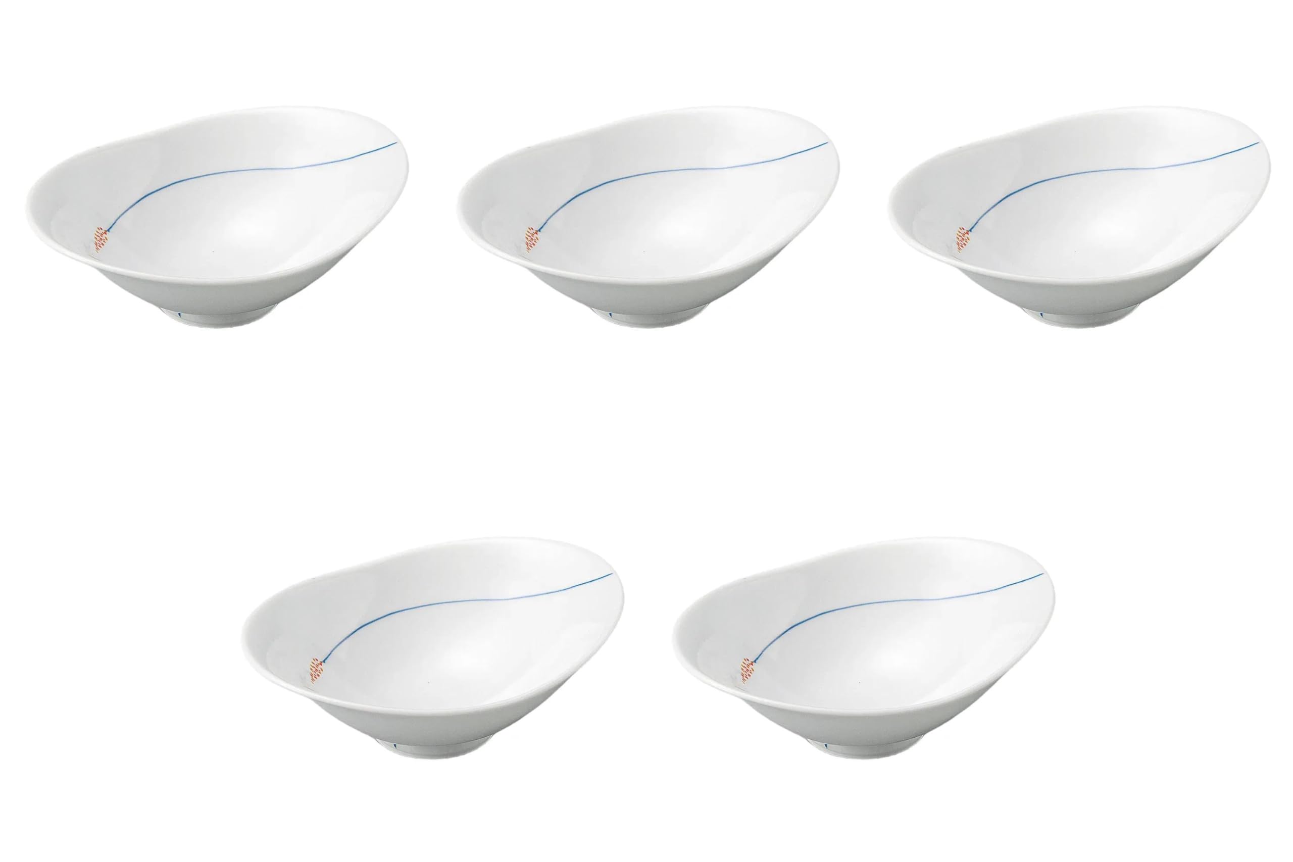 

Set of 5 Oval Small Bowls x 12 x Arita Ware Bowls by Setomonohonpo [16 5.5 cm] Medium-sized