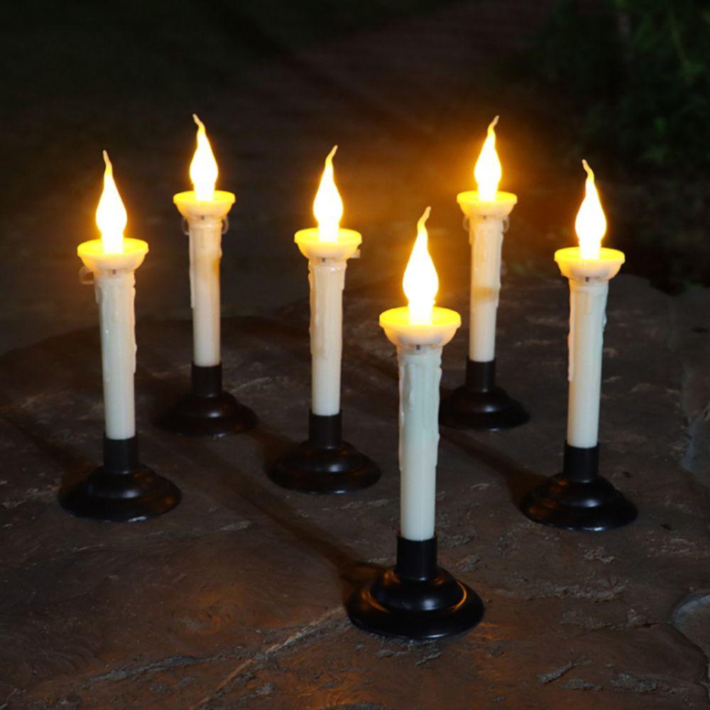Waterproof Solar Candle Light Flameless With Candlesticks Holders Solar Garden Light Dual-purpose LED Candles LED Solar Lamp