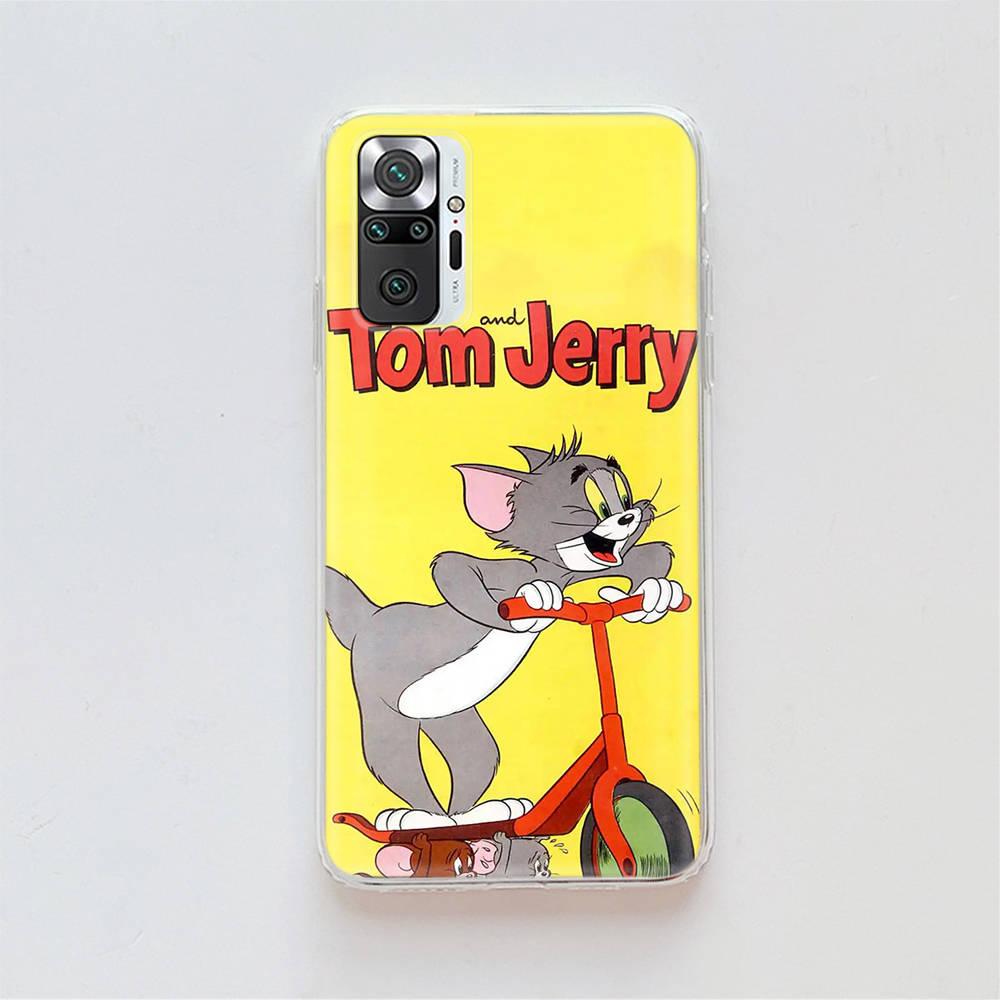 Transparent Case for Samsung A04 A14 A23 A34 A54 M23 M33 M52 M53 Realme Narzo 50 50I 50a Prime C35 C55 C30S 10 9 Pro T-94 Tom Jerry Cat Mouse