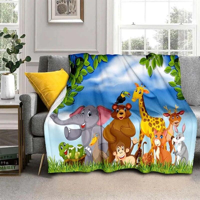 

Одеяло из мультфильма «Мир животных» — легкое фланелевое покрывало для дивана и кровати, одеяло с цифровой печатью из мягкой фланелевой ткани с червями 150cm x 200cm