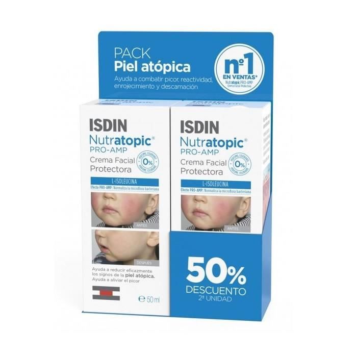 ISDIN - Isdin Nutratopic Pro-AMP Crème Visage Peau Atopique 2x50ml