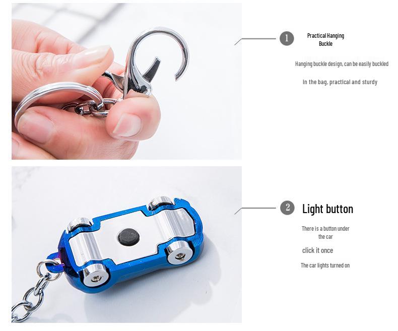 Creatief Mini Auto Model Metalen Sleutelhanger - Cadeau voor Kinderen