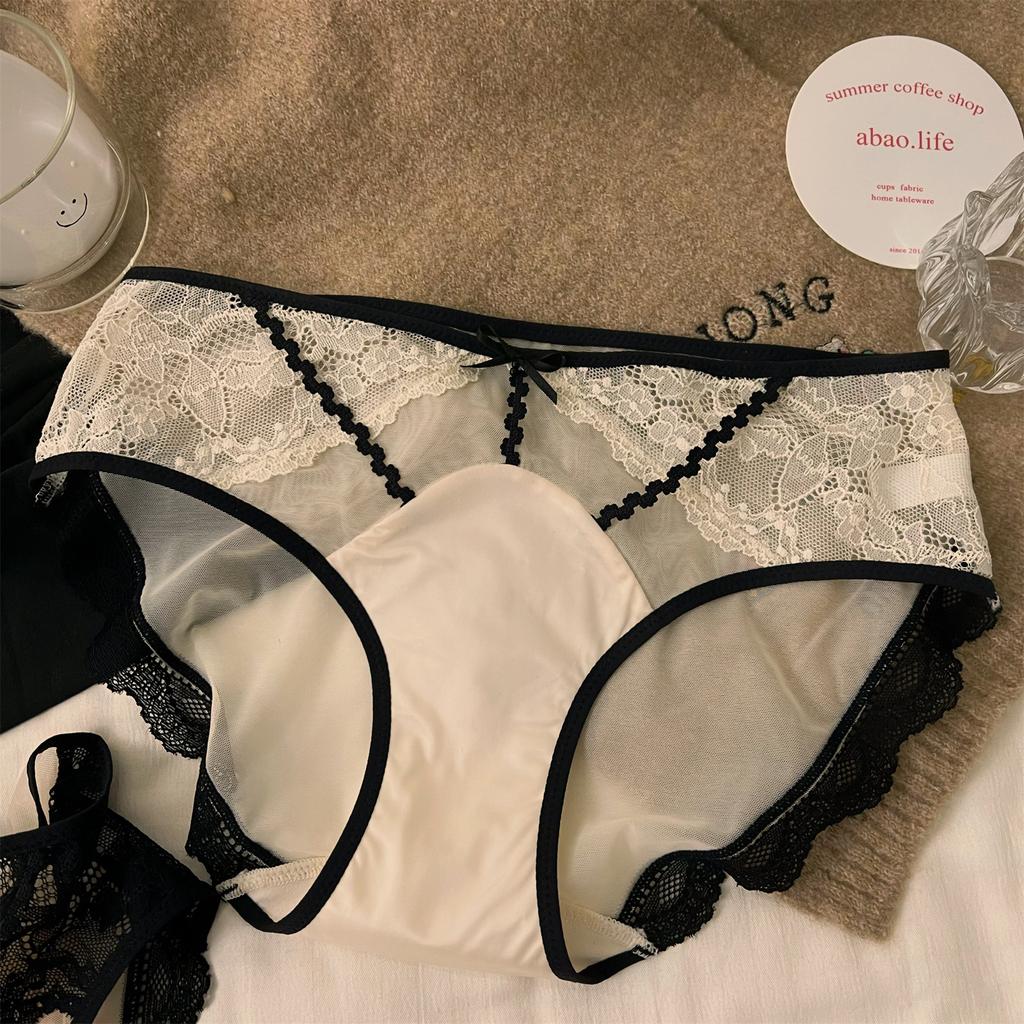 Ladies Summer New Sexy Lace Mesh In Waist Triangle Briefs