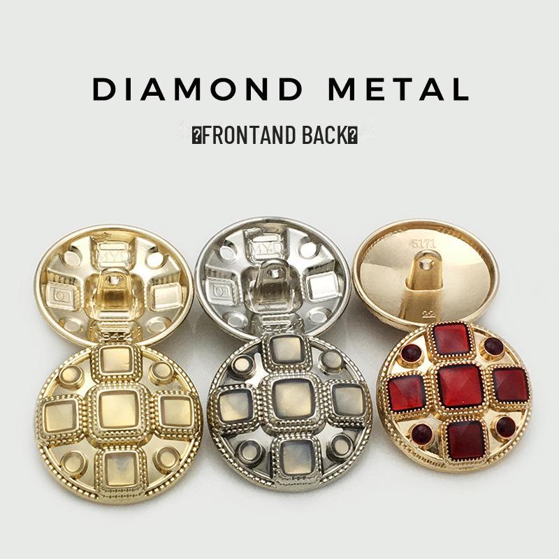 Runde Metallknopf Anzugjacke mit Pelzbesatz - Damen Strickmantel