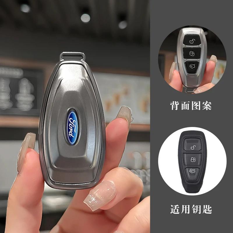 Car Sticker 2026 Ford TPU Car Logo Key Case Cover For Ford Fiesta Focus 3 4 Mondeo Ecosport Kuga Focus ST Auto Remote Keys Shell
