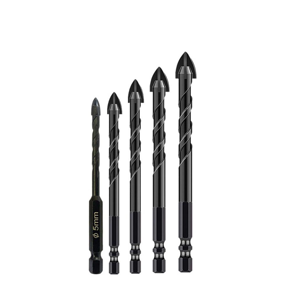 Cross Hexagonal Tile Drill Bits Hard Zinc Zinc Alloy Hole Opener Punch Concrete Drill Bit Set  Concrete Brick