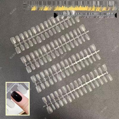 Traceless Ultra-Thin Frosted Square Nail Tips - New Chinese Style