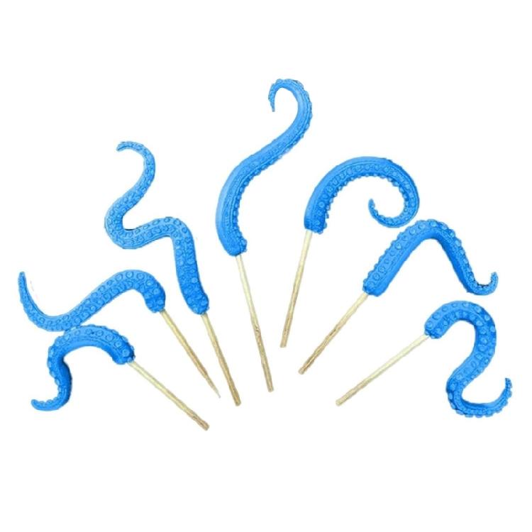 

7 Piece Novelty Resin Octopuses Tentacle Decorations Waterproof Garden Plant Support for Indoor and Outdoor синій