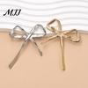 Decorative Clothing Pin Hollow Bow Alloy Brooch Pin, Golden Silver Plated Bowknot Lapel Minimalist Sweater Cardigan Coat Suits Accessories,