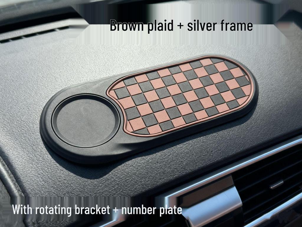 Car Anti-slip Phone Holder with Strong Suction and High Temperature Resistance, Multi-functional Vehicle Ornament and License Plate Storage