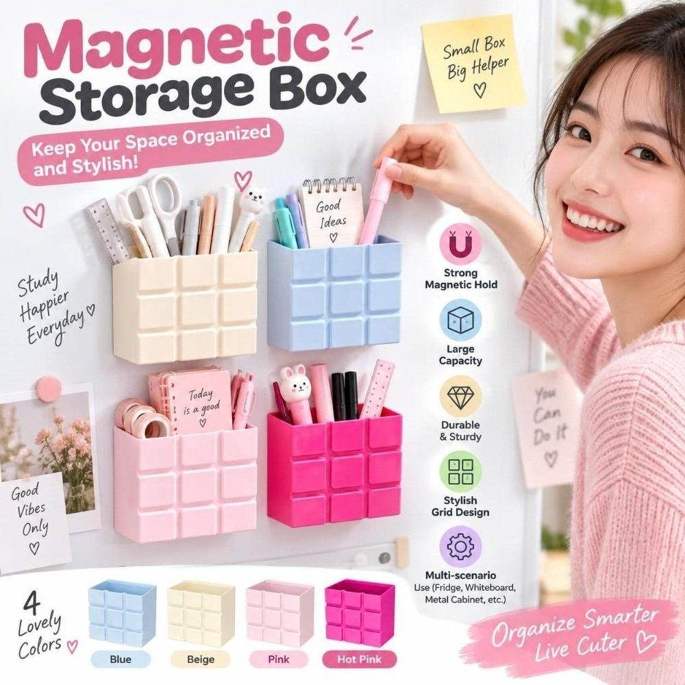 Plastic Magnetic Storage Box Magnetic Wall Mounted Rack for Kitchen Organization