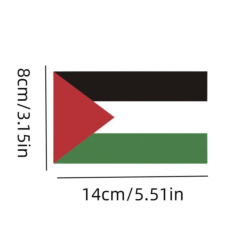 High-quality Pet Material Car Sticker 14cm Palestinian Flag Decal