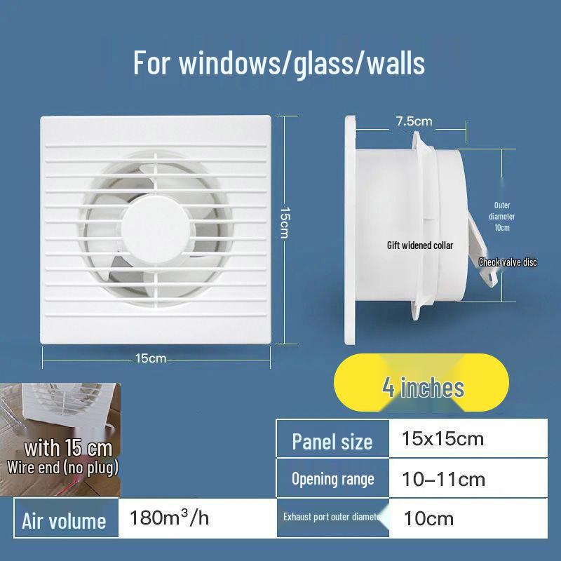 

Бесшумный настенный вытяжной вентилятор для вентиляции кухни и ванной комнаты Large quantity can be discussed