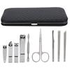19pcs Manicure Pedicure Nail Clippers Set Stainless Steel Acne Removal Tool KitBlack