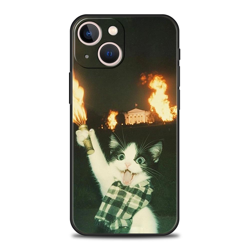 Funny Animal Cat Phone Case For iPhone 17 Air 16 Plus 13 15 14 12 11 Pro MAX 7 8 SE Soft TPU Shockproof Cover Funda