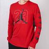 Jordan Big Logo Basketball Digital Print Casual Breathable Sport Round Neck Long Sleeve T-Shirt Men Tops Red AQ3702-687