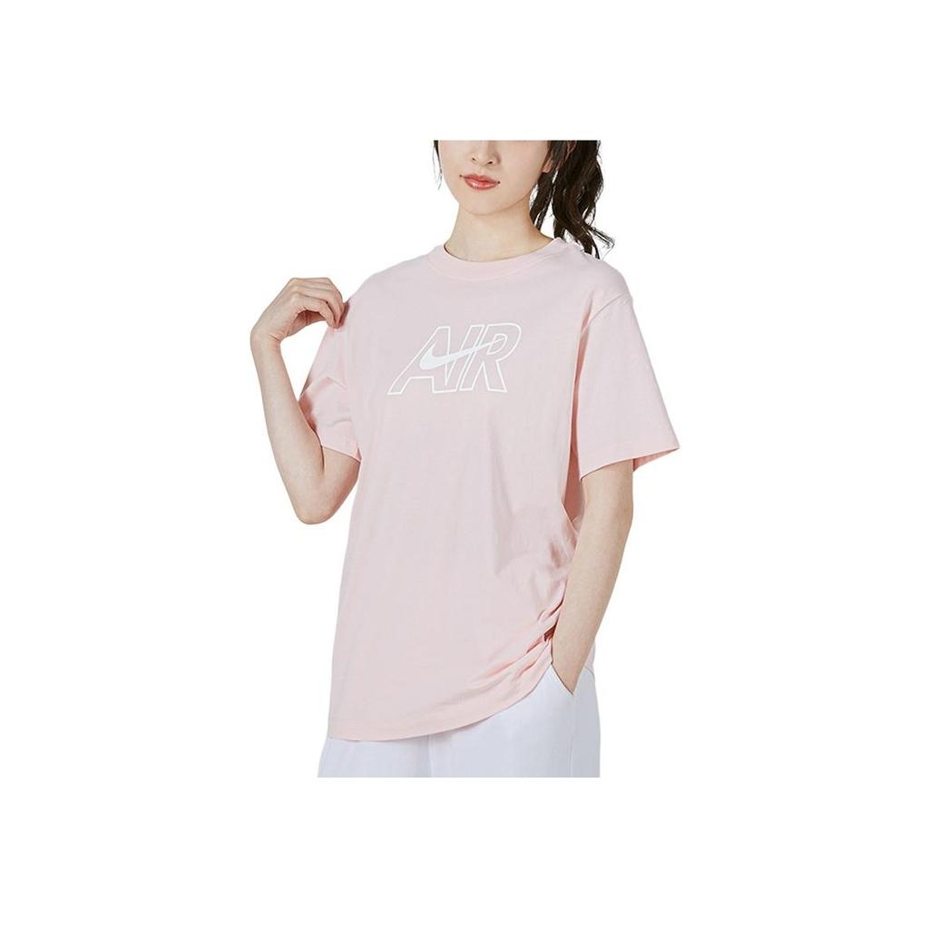 Nike Air Solid Logo Letter Print Round Neck Sports Short Sleeve T-Shirt Women Tops Pink DN5801-611