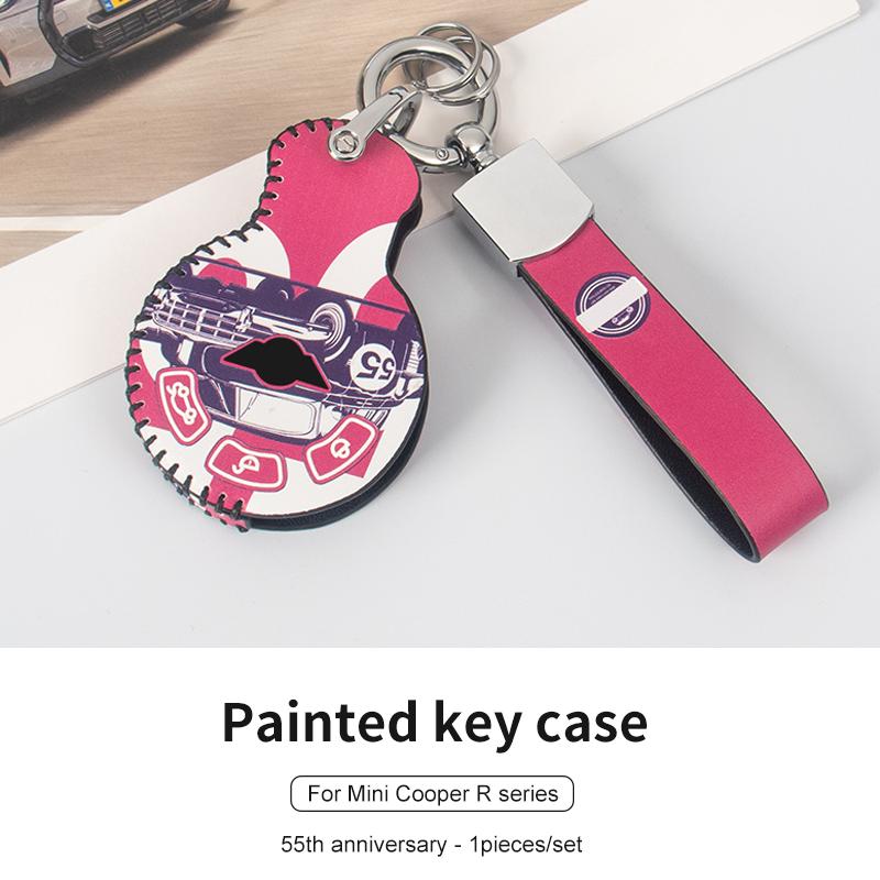 

Car Remote Key Case Cover Shell For BMW Mini Cooper R55 R56 R60 R61 R58 R59 Remote Accessories Holder Shell Keychain 55th anniversary