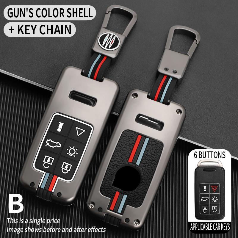 Interior Mouldings 5/6 Buttons Zinc Alloy Car Key Case Cover Protect Shell Fob Fob For Volvo XC60 V60 S60 S80 XC70 V40 Car Key D